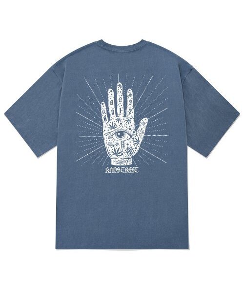 KAN6312(カン6312)の「KTPN0189 ホルスの目 ピグメント 半袖Tシャツ - ブルー(Tシャツ/カットソー・メンズ・その他・LARGE/MEDIUM/X-LARGE)」の1枚目の写真