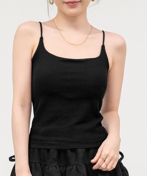 DAY CLOSET(デイ クローゼット)の「【裏起毛/カップ付き/アンダーゴム有】スパゲッティストラップカップ一体型キャミソール レディース(キャミソール・レディース・グレー/チャコールグレー/ブラウン/ブラック/アイボリー・FREE)」の19枚目の写真