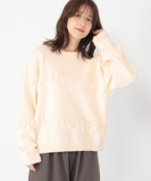 studio CLIP | 5ゲージフリンジ切り替えニット(ニット/セーター)