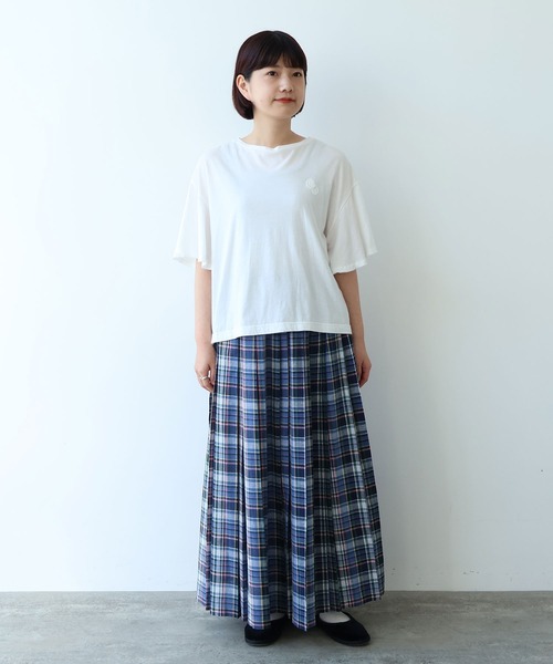 bulle de savon（ビュルデサボン）の「●コットン/モダール handkerchief sleeve プルオーバー（Tシャツ/カットソー・レディース・ブルーグレー/ブラック/ホワイト・FREE）」の7枚目の写真