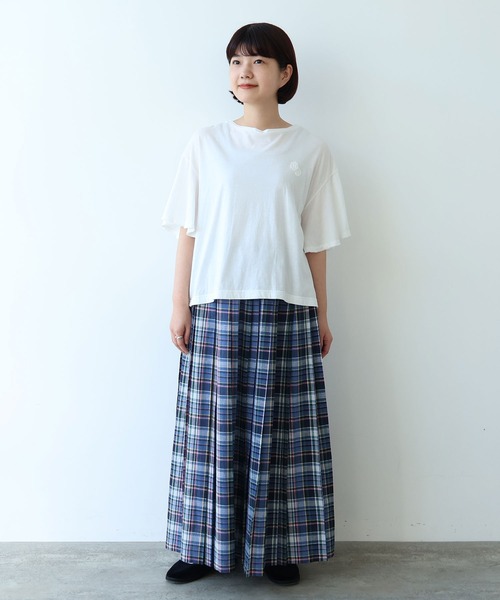 bulle de savon（ビュルデサボン）の「●コットン/モダール handkerchief sleeve プルオーバー（Tシャツ/カットソー・レディース・ブルーグレー/ブラック/ホワイト・FREE）」の6枚目の写真
