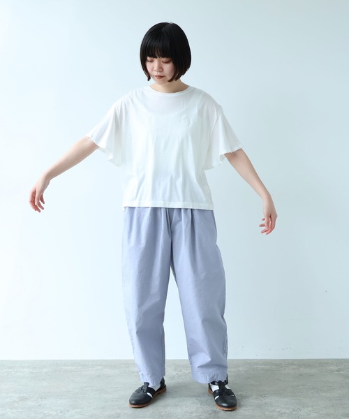 bulle de savon（ビュルデサボン）の「●コットン/モダール handkerchief sleeve プルオーバー（Tシャツ/カットソー・レディース・ブルーグレー/ブラック/ホワイト・FREE）」の22枚目の写真