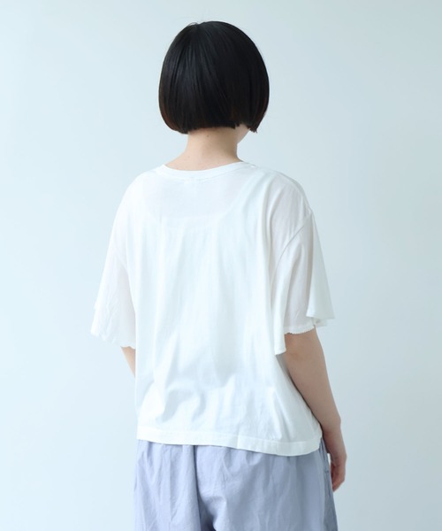 bulle de savon（ビュルデサボン）の「●コットン/モダール handkerchief sleeve プルオーバー（Tシャツ/カットソー・レディース・ブルーグレー/ブラック/ホワイト・FREE）」の20枚目の写真