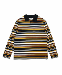 ROLLINGSTUDIOS（ローリングスタジオ）の「STRIPE POLO SHIRT BROWN/YELLOW（ポロシャツ）」