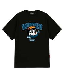 ハンターキャットグラフィックTシャツ - ブラック