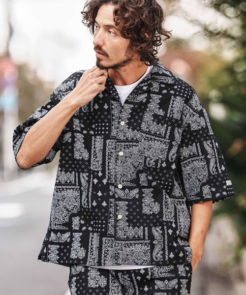 felkod(フィルコッド)の「mhs2477-Bandana Pattern Open Collar Shirts シャツ(F26S140)(シャツ/ブラウス・メンズ・ホワイト/ブラック・S/M/L)」の9枚目の写真
