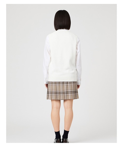 EASTBOY(イーストボーイ)の「ベスト 綿 7G さくら女神 女子 制服 学生服 中学生 高校生 スクール (ベスト・キッズ・オフホワイト/ライトグレー/ブラウン/ピンク/ネイビー・9号/13号/11号)」の12枚目の写真