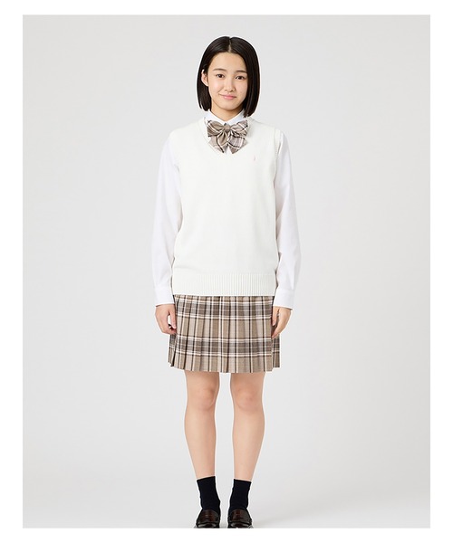 EASTBOY(イーストボーイ)の「ベスト 綿 7G さくら女神 女子 制服 学生服 中学生 高校生 スクール (ベスト・キッズ・オフホワイト/ライトグレー/ブラウン/ピンク/ネイビー・9号/13号/11号)」の9枚目の写真