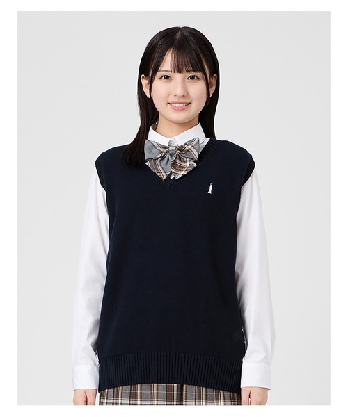 EASTBOY(イーストボーイ)の「ベスト 綿 7G さくら女神 女子 制服 学生服 中学生 高校生 スクール (ベスト・キッズ・オフホワイト/ライトグレー/ブラウン/ピンク/ネイビー・9号/13号/11号)」の13枚目の写真