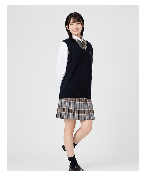 EASTBOY(イーストボーイ)の「ベスト 綿 7G さくら女神 女子 制服 学生服 中学生 高校生 スクール (ベスト・キッズ・オフホワイト/ライトグレー/ブラウン/ピンク/ネイビー・9号/13号/11号)」の15枚目の写真