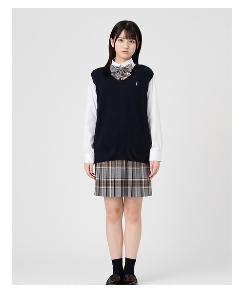 EASTBOY(イーストボーイ)の「ベスト 綿 7G さくら女神 女子 制服 学生服 中学生 高校生 スクール (ベスト・キッズ・オフホワイト/ライトグレー/ブラウン/ピンク/ネイビー・9号/13号/11号)」の14枚目の写真