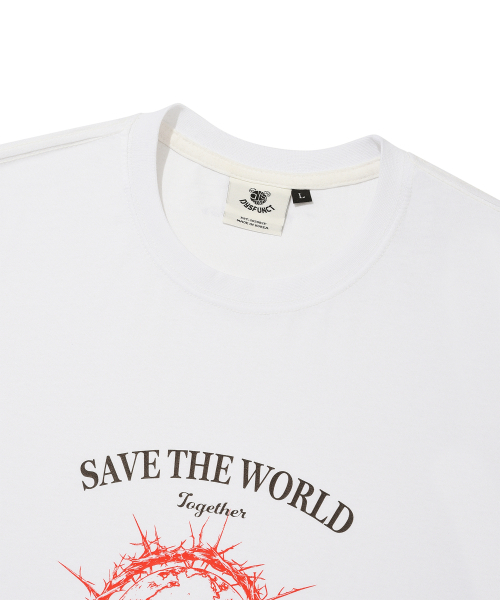 DYSFUNCT（ディスファンクト）の「SAVE THE WORLD T-SHIRT(WHITE)（Tシャツ/カットソー・メンズ・その他・MEDIUM/LARGE/SMALL）」の4枚目の写真