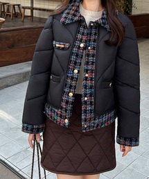 meJane（ミージェーン）の「ツイード配色 中綿ダウンジャケット（ダウンジャケット/コート）」