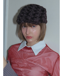セール】ROSE COIL FLAT CAP IN CREAM（ハンチング/ベレー帽