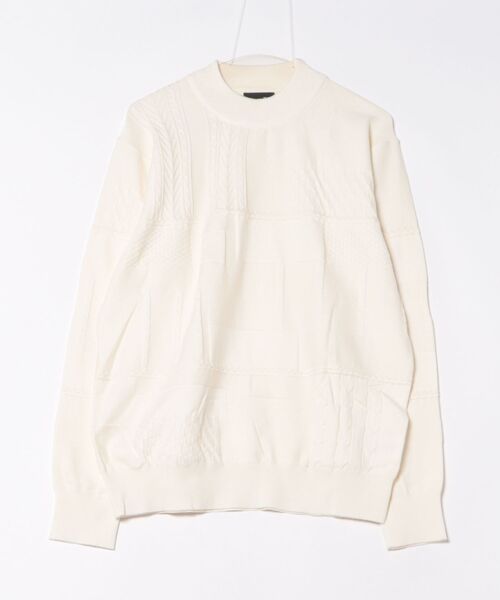 TAKA-Q(タカキュー)の「【ストレッチ ウォッシャブル】タカキュー パッチワーク柄 モックネック ニット セーター(ニット/セーター・メンズ・ブラック/アイボリー・MEDIUM/LARGE/X-LARGE)」の19枚目の写真