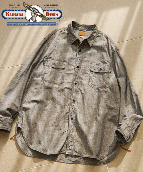 セール】【日本製】JAPAN CHAMBRAY SHT LS/ジャパン シャンブレー