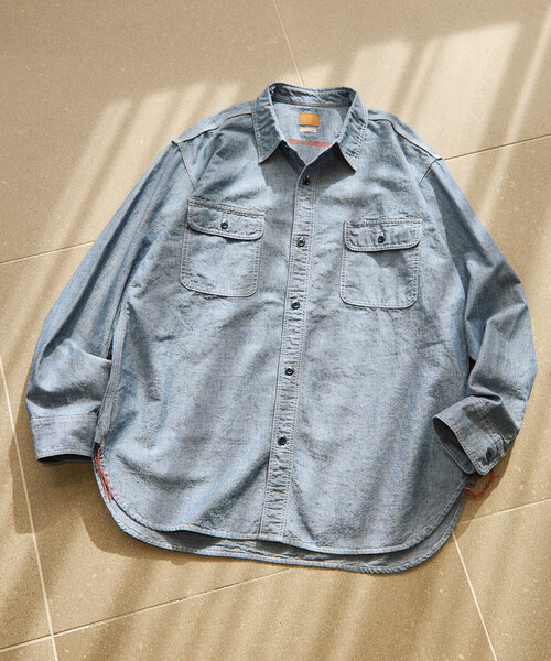 FREAK'S STORE(フリークスストア)の「【日本製】JAPAN CHAMBRAY SHT LS/ジャパン シャンブレー ロングスリーブシャツ(シャツ/ブラウス・メンズ・ブラック/ブルー・SMALL/MEDIUM/LARGE)」の4枚目の写真