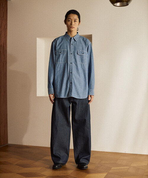 FREAK'S STORE(フリークスストア)の「【日本製】JAPAN CHAMBRAY SHT LS/ジャパン シャンブレー ロングスリーブシャツ(シャツ/ブラウス・メンズ・ブラック/ブルー・SMALL/MEDIUM/LARGE)」の14枚目の写真