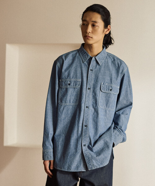 FREAK'S STORE(フリークスストア)の「【日本製】JAPAN CHAMBRAY SHT LS/ジャパン シャンブレー ロングスリーブシャツ(シャツ/ブラウス・メンズ・ブラック/ブルー・SMALL/MEDIUM/LARGE)」の15枚目の写真