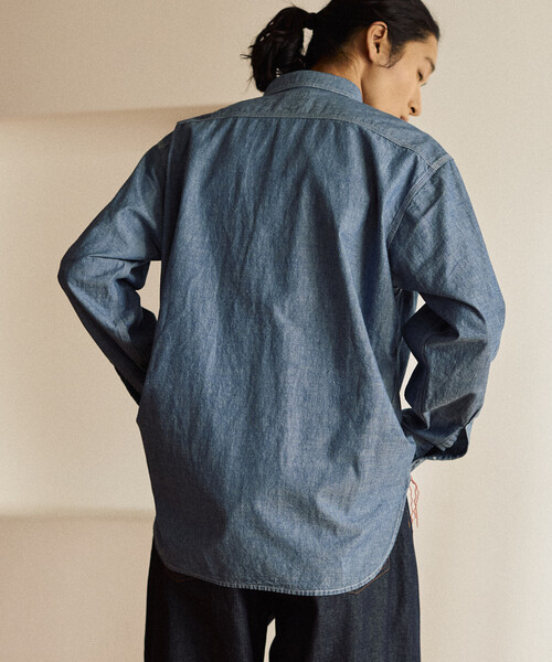 FREAK'S STORE(フリークスストア)の「【日本製】JAPAN CHAMBRAY SHT LS/ジャパン シャンブレー ロングスリーブシャツ(シャツ/ブラウス・メンズ・ブラック/ブルー・SMALL/MEDIUM/LARGE)」の19枚目の写真