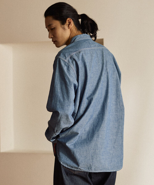 FREAK'S STORE(フリークスストア)の「【日本製】JAPAN CHAMBRAY SHT LS/ジャパン シャンブレー ロングスリーブシャツ(シャツ/ブラウス・メンズ・ブラック/ブルー・SMALL/MEDIUM/LARGE)」の20枚目の写真