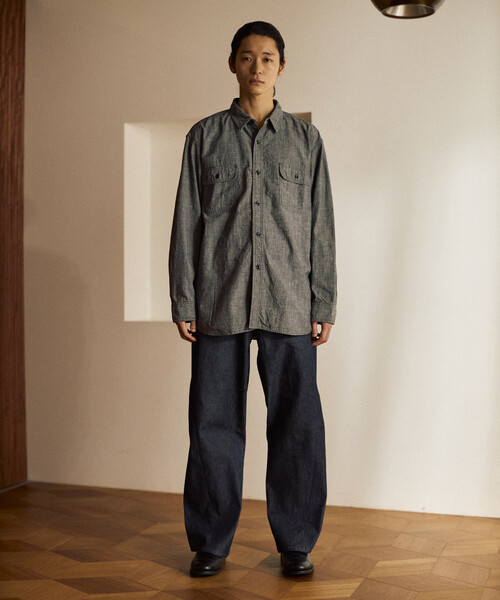 FREAK'S STORE(フリークスストア)の「【日本製】JAPAN CHAMBRAY SHT LS/ジャパン シャンブレー ロングスリーブシャツ(シャツ/ブラウス・メンズ・ブラック/ブルー・SMALL/MEDIUM/LARGE)」の21枚目の写真