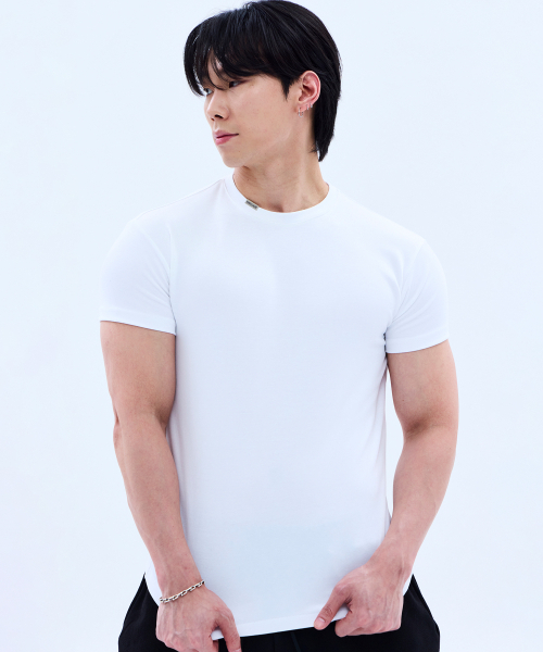 MIHAK（ミハク）の「メタルクリップマッスルフィットTシャツ(ホワイト)（Tシャツ/カットソー・メンズ・その他・1/2/4/3）」の10枚目の写真
