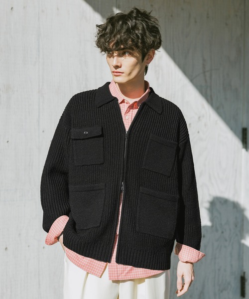 DOUBLE ZIP COVERALL KNIT JACKET / ダブルジップカバーオールニット