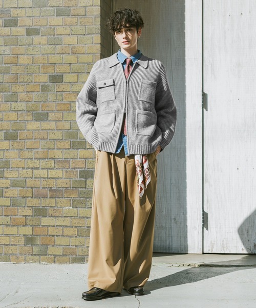 RAGEBLUE（レイジブルー）の「DOUBLE ZIP COVERALL KNIT JACKET / ダブルジップカバーオールニットジャケット（ニット/セーター・メンズ・サックスブルー/ブラック/グレー・LARGE/MEDIUM）」の19枚目の写真