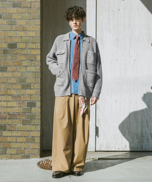 RAGEBLUE（レイジブルー）の「DOUBLE ZIP COVERALL KNIT JACKET / ダブルジップカバーオールニットジャケット（ニット/セーター・メンズ・サックスブルー/ブラック/グレー・LARGE/MEDIUM）」の14枚目の写真