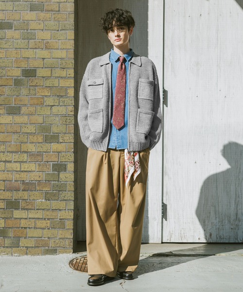 RAGEBLUE（レイジブルー）の「DOUBLE ZIP COVERALL KNIT JACKET / ダブルジップカバーオールニットジャケット（ニット/セーター・メンズ・サックスブルー/ブラック/グレー・LARGE/MEDIUM）」の15枚目の写真