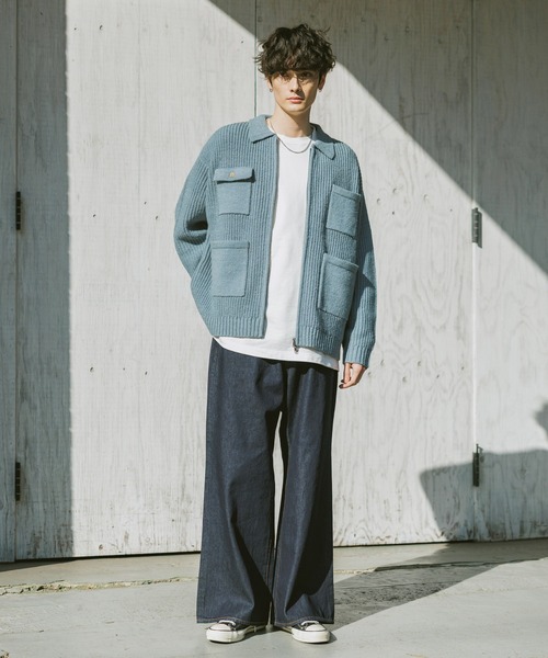 DOUBLE ZIP COVERALL KNIT JACKET / ダブルジップカバーオールニット