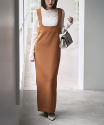 NOBLE（ノーブル）の「ラフィネダブルクロスソフトスクエアワンピース（ワンピース）」