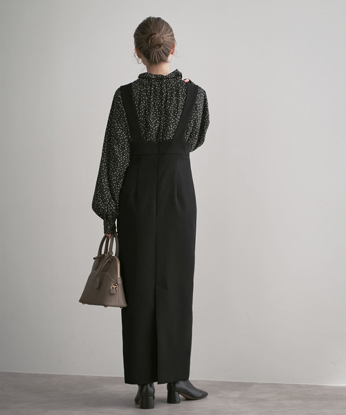 Noble（ノーブル）の「ラフィネダブルクロスソフトスクエアワンピース（ワンピース・レディース・ブラック/キャメル・40/38/36）」の15枚目の写真