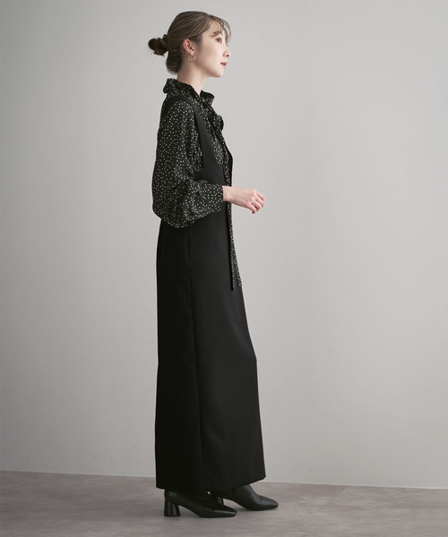 Noble（ノーブル）の「ラフィネダブルクロスソフトスクエアワンピース（ワンピース・レディース・ブラック/キャメル・40/38/36）」の17枚目の写真