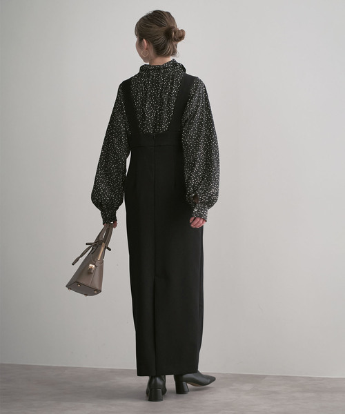 Noble（ノーブル）の「ラフィネダブルクロスソフトスクエアワンピース（ワンピース・レディース・ブラック/キャメル・40/38/36）」の18枚目の写真