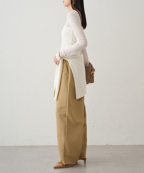 LOUNGEDRESS（ラウンジドレス）の「ラウンドシアーカットソー（Tシャツ/カットソー・レディース・グリーン/オフホワイト/ブラック・FREE）」の7枚目の写真