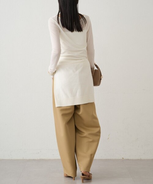 LOUNGEDRESS（ラウンジドレス）の「ラウンドシアーカットソー（Tシャツ/カットソー・レディース・グリーン/オフホワイト/ブラック・FREE）」の8枚目の写真