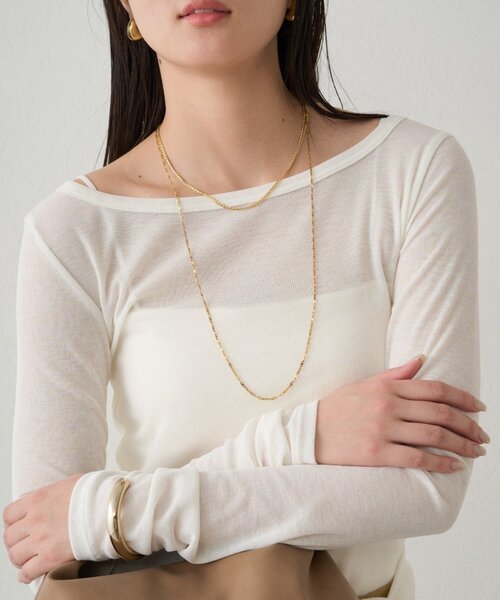 LOUNGEDRESS（ラウンジドレス）の「ラウンドシアーカットソー（Tシャツ/カットソー・レディース・グリーン/オフホワイト/ブラック・FREE）」の9枚目の写真