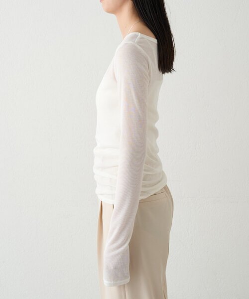 LOUNGEDRESS（ラウンジドレス）の「ラウンドシアーカットソー（Tシャツ/カットソー・レディース・グリーン/オフホワイト/ブラック・FREE）」の19枚目の写真