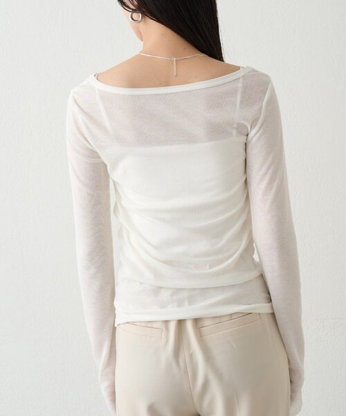 LOUNGEDRESS（ラウンジドレス）の「ラウンドシアーカットソー（Tシャツ/カットソー・レディース・グリーン/オフホワイト/ブラック・FREE）」の20枚目の写真