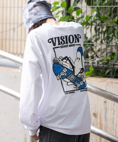 VISION STREET WEAR（ヴィジョンストリートウェア）の「∴WEGO/【26年春夏新作】別注VISIONゴーストスケーターグラフィックT(LS)（Tシャツ/カットソー・メンズ・ブラック/ホワイト・LARGE/MEDIUM）」の12枚目の写真