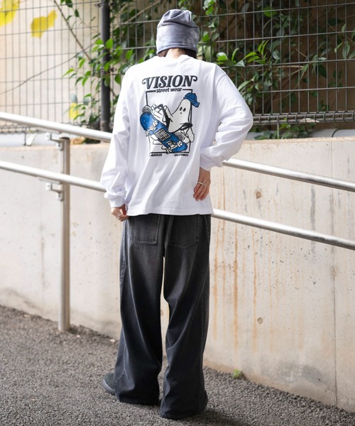 VISION STREET WEAR（ヴィジョンストリートウェア）の「∴WEGO/【26年春夏新作】別注VISIONゴーストスケーターグラフィックT(LS)（Tシャツ/カットソー・メンズ・ブラック/ホワイト・LARGE/MEDIUM）」の13枚目の写真
