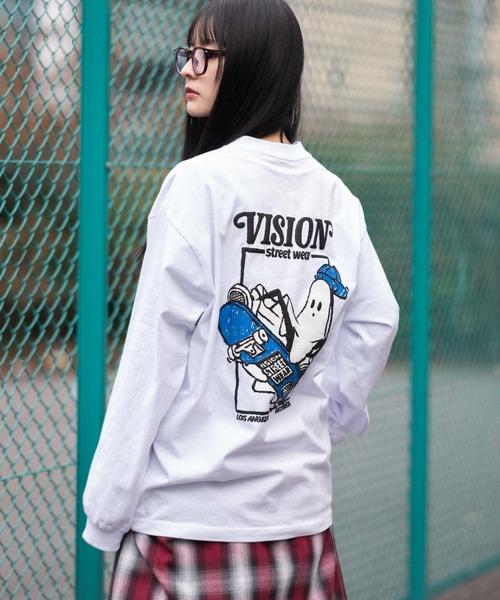 VISION STREET WEAR（ヴィジョンストリートウェア）の「∴WEGO/【26年春夏新作】別注VISIONゴーストスケーターグラフィックT(LS)（Tシャツ/カットソー・メンズ・ブラック/ホワイト・LARGE/MEDIUM）」の15枚目の写真