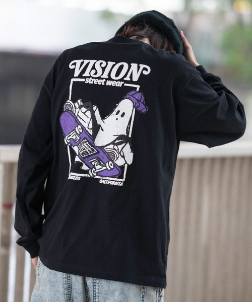 VISION STREET WEAR（ヴィジョンストリートウェア）の「∴WEGO/【26年春夏新作】別注VISIONゴーストスケーターグラフィックT(LS)（Tシャツ/カットソー・メンズ・ブラック/ホワイト・LARGE/MEDIUM）」の19枚目の写真