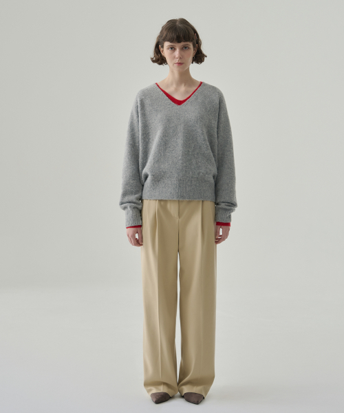 DRAWFIT WOMEN（ドローフィットウーマン）の「トスティ 起毛 ツーピンタック ワイドスラックス [L.BEIGE]（スラックス・レディース・その他・S/M/L）」の3枚目の写真