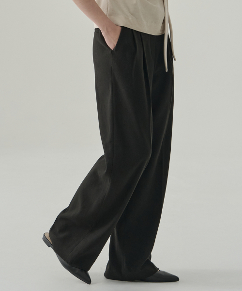 DRAWFIT WOMEN（ドローフィットウーマン）の「トスティ 起毛 ツーピンタック ワイドスラックス [L.BEIGE]（スラックス・レディース・その他・S/M/L）」の5枚目の写真