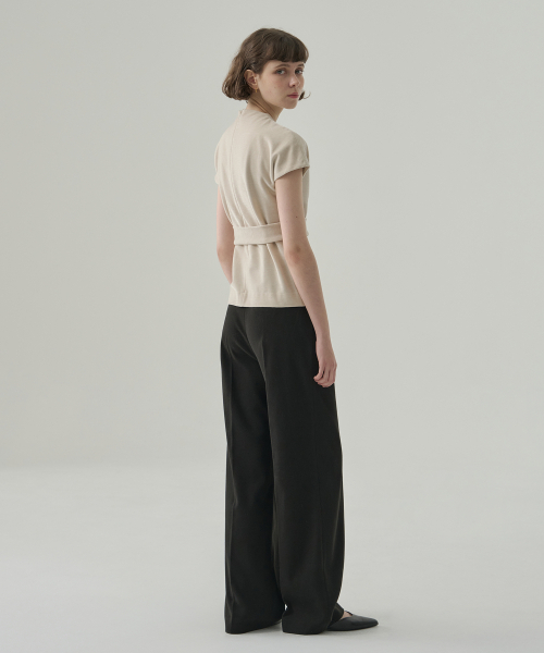 DRAWFIT WOMEN（ドローフィットウーマン）の「トスティ 起毛 ツーピンタック ワイドスラックス [L.BEIGE]（スラックス・レディース・その他・S/M/L）」の6枚目の写真
