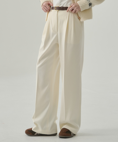 DRAWFIT WOMEN（ドローフィットウーマン）の「トスティ 起毛 ツーピンタック ワイドスラックス [L.BEIGE]（スラックス・レディース・その他・S/M/L）」の11枚目の写真