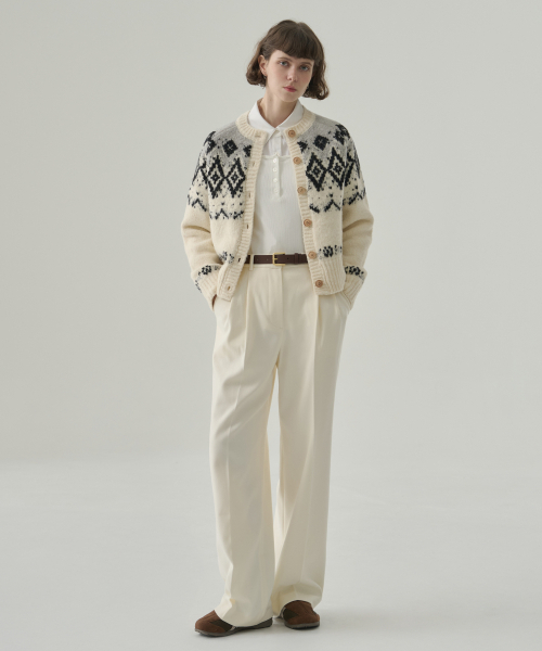 DRAWFIT WOMEN（ドローフィットウーマン）の「トスティ 起毛 ツーピンタック ワイドスラックス [L.BEIGE]（スラックス・レディース・その他・S/M/L）」の12枚目の写真